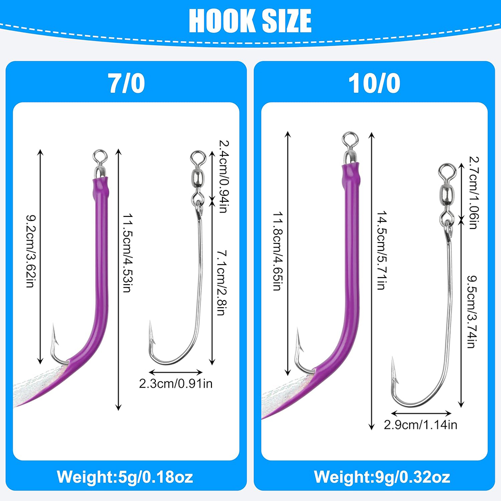 10 Pezzi Tubo da traina per la - Fishing Hook Size recensione e prezzo