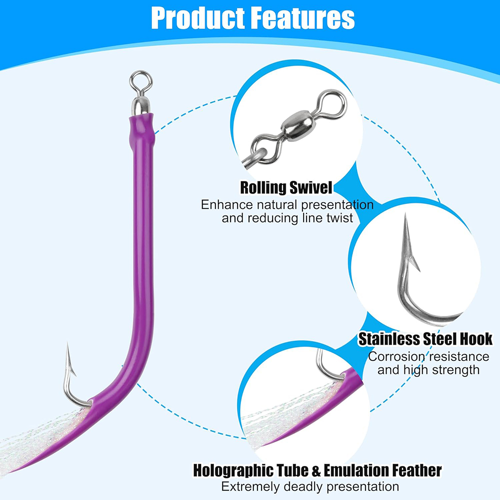 10 Pezzi Tubo da traina per la - Fishing Hook Size recensione e prezzo
